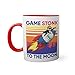 GameStop To the Moon Game Vintage Tasse innen und am Henkel rot...